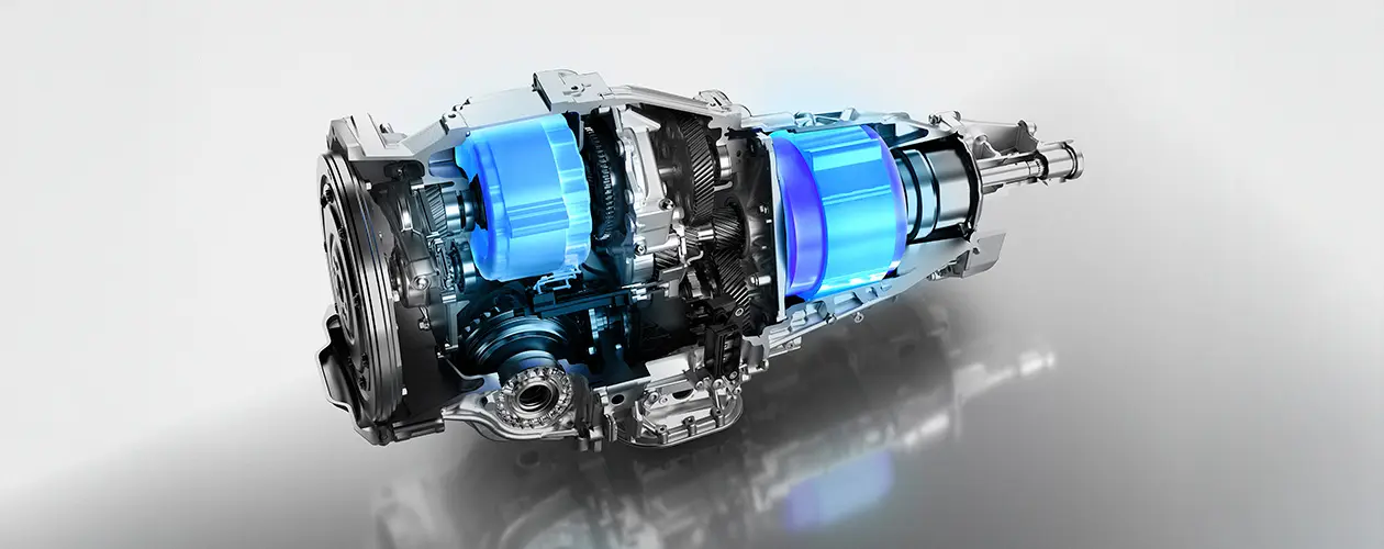 Motor bóxer subaru sobre fondo blanco.